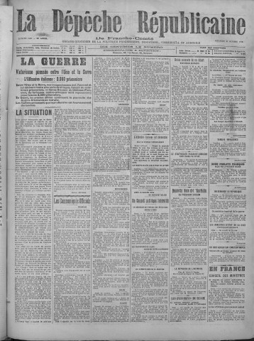 27/10/1918 - La Dépêche républicaine de Franche-Comté [Texte imprimé]