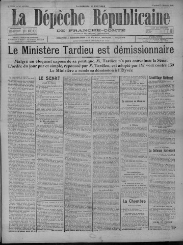 05/12/1930 - La Dépêche républicaine de Franche-Comté [Texte imprimé]