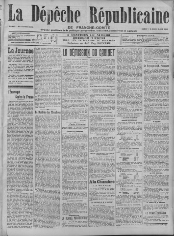 01/06/1914 - La Dépêche républicaine de Franche-Comté [Texte imprimé]