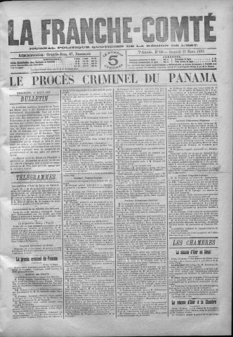 11/03/1893 - La Franche-Comté : journal politique de la région de l'Est