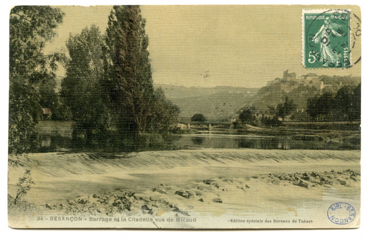 Besançon - Le Barrage et la Citadelle vus de Micaud [image fixe] , 1904/1909