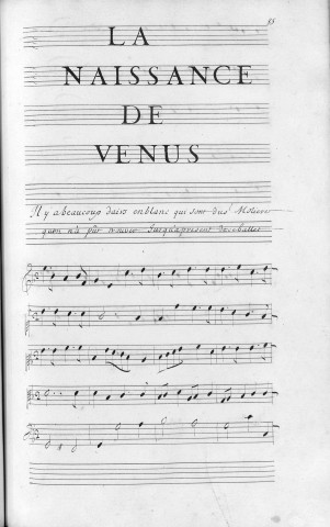 La Naissance de Vénus / musique de Jean-Baptiste Lully ; livret d'Isaac de Benserade