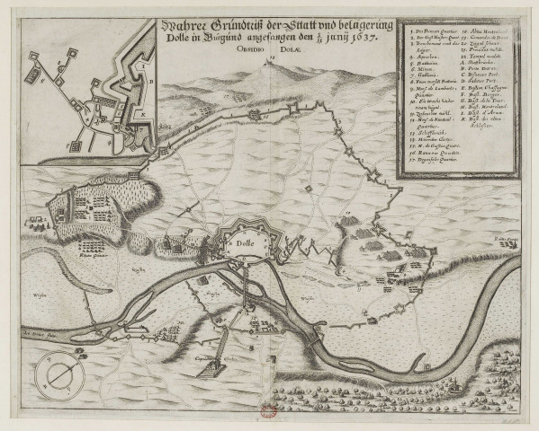 [Plan du siège de la Ville de Dole et ses alentours] [estampe] , [S.l.] : [s.n.], [1700-1799]