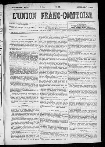 09/04/1881 - L'Union franc-comtoise [Texte imprimé]