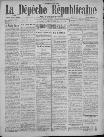 14/06/1922 - La Dépêche républicaine de Franche-Comté [Texte imprimé]