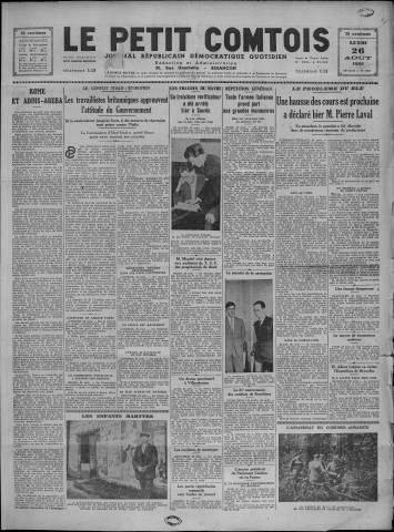 26/08/1935 - Le petit comtois [Texte imprimé] : journal républicain démocratique quotidien