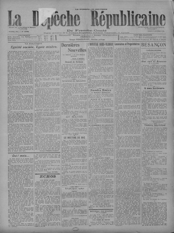 09/10/1920 - La Dépêche républicaine de Franche-Comté [Texte imprimé]