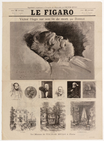 Victor Hugo sur son lit de mort [image fixe] / L. Bonnat , Paris, 1885
