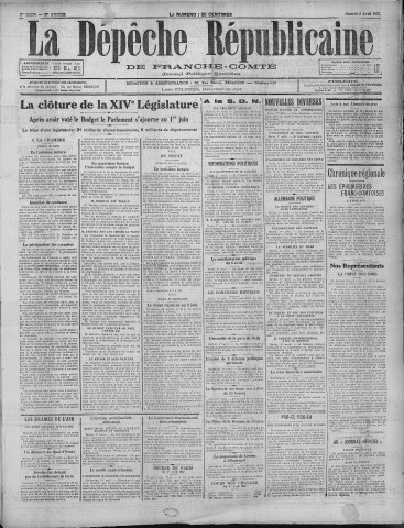 02/04/1932 - La Dépêche républicaine de Franche-Comté [Texte imprimé]