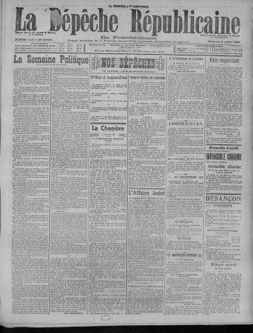 08/07/1923 - La Dépêche républicaine de Franche-Comté [Texte imprimé]