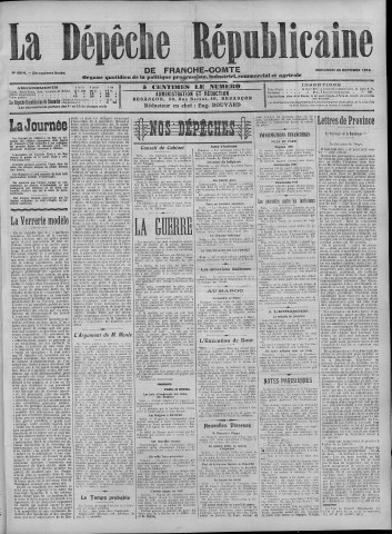 23/10/1912 - La Dépêche républicaine de Franche-Comté [Texte imprimé]