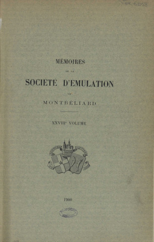 03/01/1900 - Mémoires de la Société d'émulation de Montbéliard [Texte imprimé]