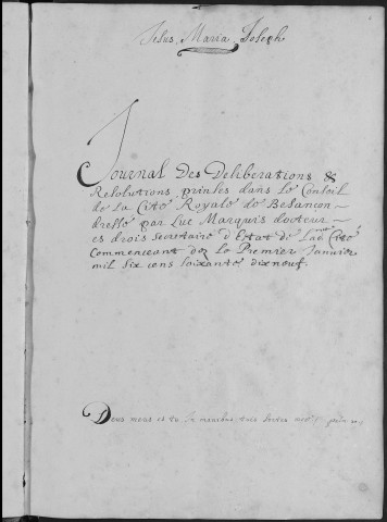 Registre des délibérations municipales 1er janvier - 31 décembre 1679