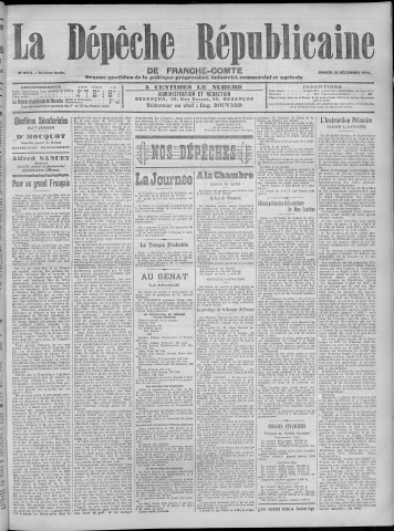 23/12/1911 - La Dépêche républicaine de Franche-Comté [Texte imprimé]