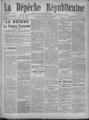 23/08/1918 - La Dépêche républicaine de Franche-Comté [Texte imprimé]