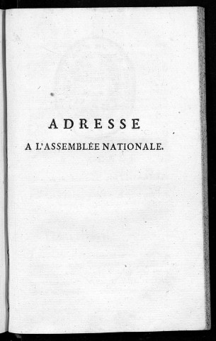 Adressé à l'assemblée nationale par la Société des amis de la constitution, séante à Besançon