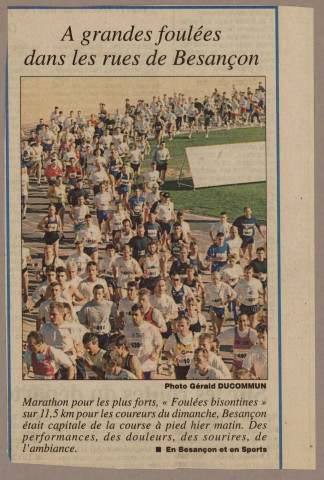 Marathon de Besançon, édition 1998 : dossier d'organisation