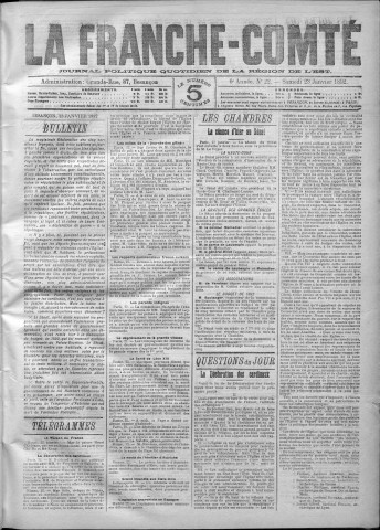 23/01/1892 - La Franche-Comté : journal politique de la région de l'Est