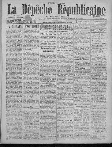25/06/1922 - La Dépêche républicaine de Franche-Comté [Texte imprimé]