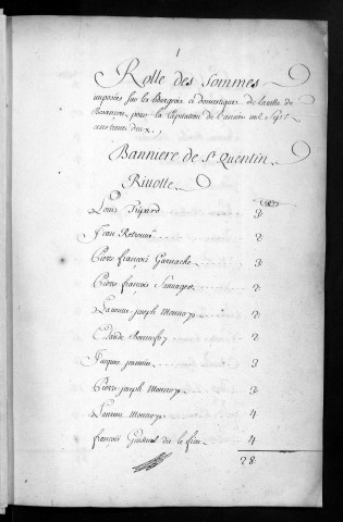 Registre de Capitation pour l'année 1732