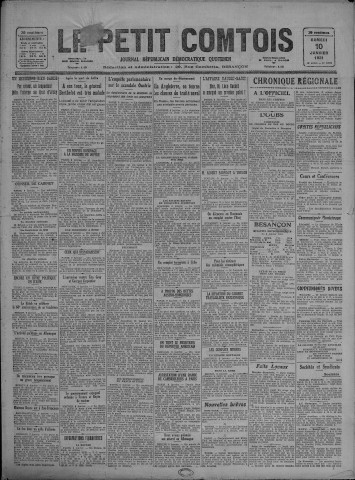 10/01/1931 - Le petit comtois [Texte imprimé] : journal républicain démocratique quotidien