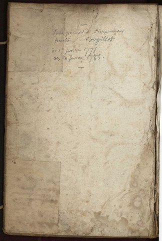 Ms 1732 - Livre journal de l'imprimeur Bogillot, de Besançon, du 17 janvier 1771 au 20 février 1786