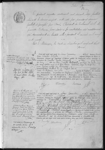 Registre des naissances, 1909