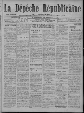 02/03/1910 - La Dépêche républicaine de Franche-Comté [Texte imprimé]