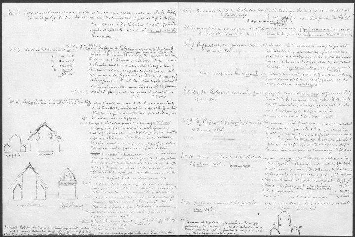 Ms Z 755 - Analyse de différents rapports et devis pour la restauration pour la cathédrale Saint-Jean de Besançon. Vers 1851