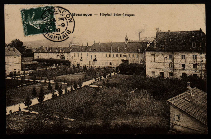 Besançon - Besançon - Les Jardins de l'Hôpital Saint-Jacques. [image fixe] , Besançon : Raffin, éditeur, Besançon., 1909/1910