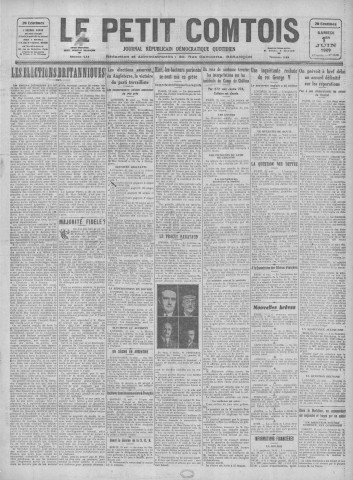01/06/1929 - Le petit comtois [Texte imprimé] : journal républicain démocratique quotidien