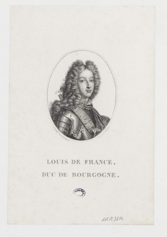 Louis de France, Duc de Bourgogne / J. Croizier d'après H. Rigaud ; Gravé par By. Roger