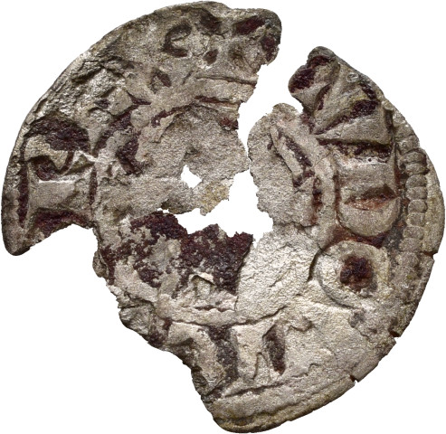 874.1.90.2 - pièce de monnaie ; fragment (6) ; denier tournois
