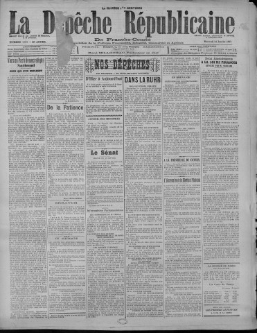 24/01/1923 - La Dépêche républicaine de Franche-Comté [Texte imprimé]