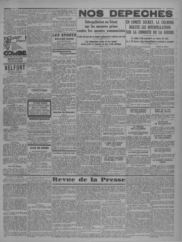 20/03/1940 - Le petit comtois [Texte imprimé] : journal républicain démocratique quotidien