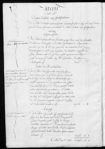 Comptes de la Ville de Besançon, recettes et dépenses, Compte de Pierre Bourdarye (1775)
