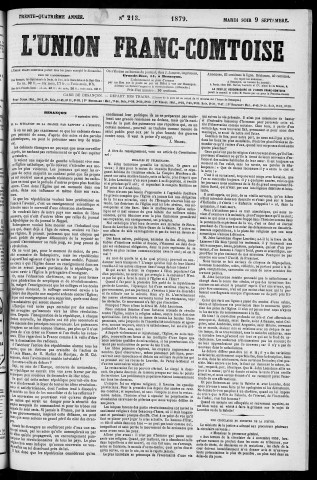 09/09/1879 - L'Union franc-comtoise [Texte imprimé]