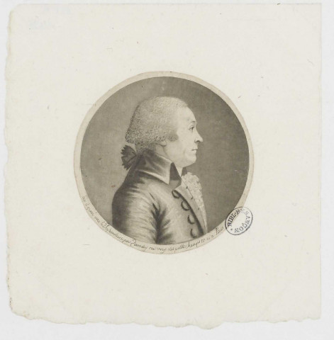Bouvenot Pierre [image fixe] : magistrat, député du Doubs en 1791 / dess. et gravé avec le physionotrace par Quenedey, rue des petits champs, n°10 , 1791