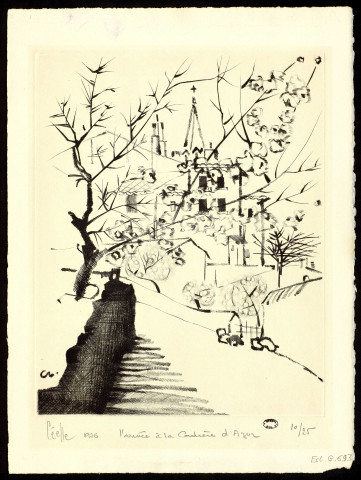 L'arrivée à La Cadière d'Azur [Var] [estampe] / Céelle , [Paris : Atelier Georges Leblanc], 1976