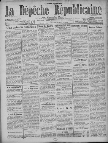 27/03/1927 - La Dépêche républicaine de Franche-Comté [Texte imprimé]