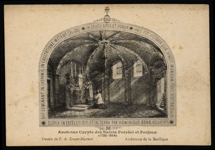 Besançon. - Ancienne Crypte des Saints ferréol et Ferjeux (1730-1894) [image fixe] , Besançon, 1904/1930