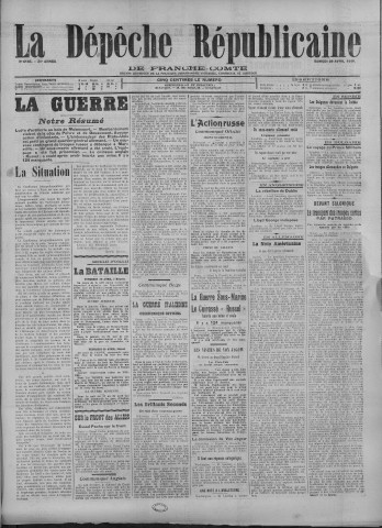 29/04/1916 - La Dépêche républicaine de Franche-Comté [Texte imprimé]