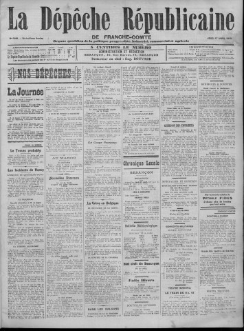 17/04/1913 - La Dépêche républicaine de Franche-Comté [Texte imprimé]