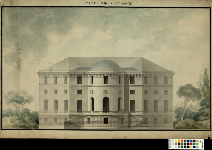 [Château de Colmoulins]. Façade sur la campagne [Image fixe] , [s.l] : [s.n.], [1771-1799]