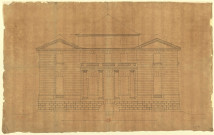 Hôtels Tassin de Villiers et Tassin de Moncourt, à Orléans. Elévation de la façade avec colonnes / Pierre-Adrien Pâris , [S.l.] : [P.-A. Pâris], [1791]