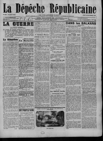 30/09/1915 - La Dépêche républicaine de Franche-Comté [Texte imprimé]