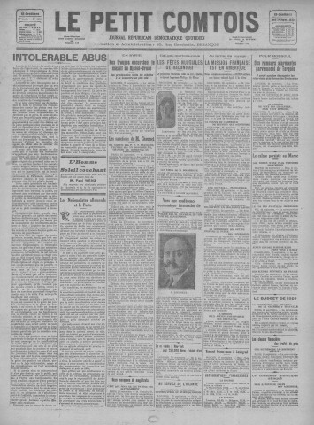 24/09/1925 - Le petit comtois [Texte imprimé] : journal républicain démocratique quotidien
