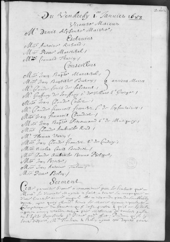 Registre des délibérations municipales 1er janvier 1683 - 31 décembre 1685