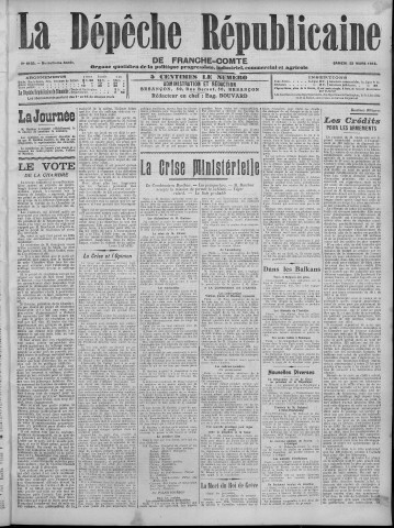 22/03/1913 - La Dépêche républicaine de Franche-Comté [Texte imprimé]