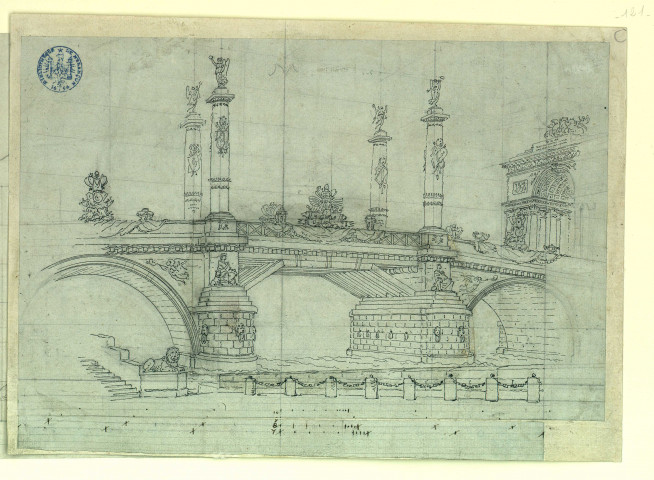 Pont pour l'opéra "Adrien en Syrie". Projet de décor de théâtre / Pierre-Adrien Pâris , [S.l.] : [P.-A. Pâris], [1700-1800]
